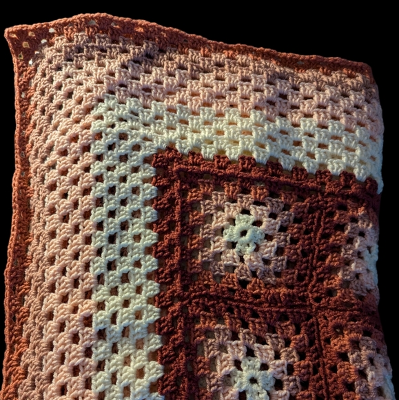 Handmade Crochet Granny Square Afghan - Picture 2 of 2